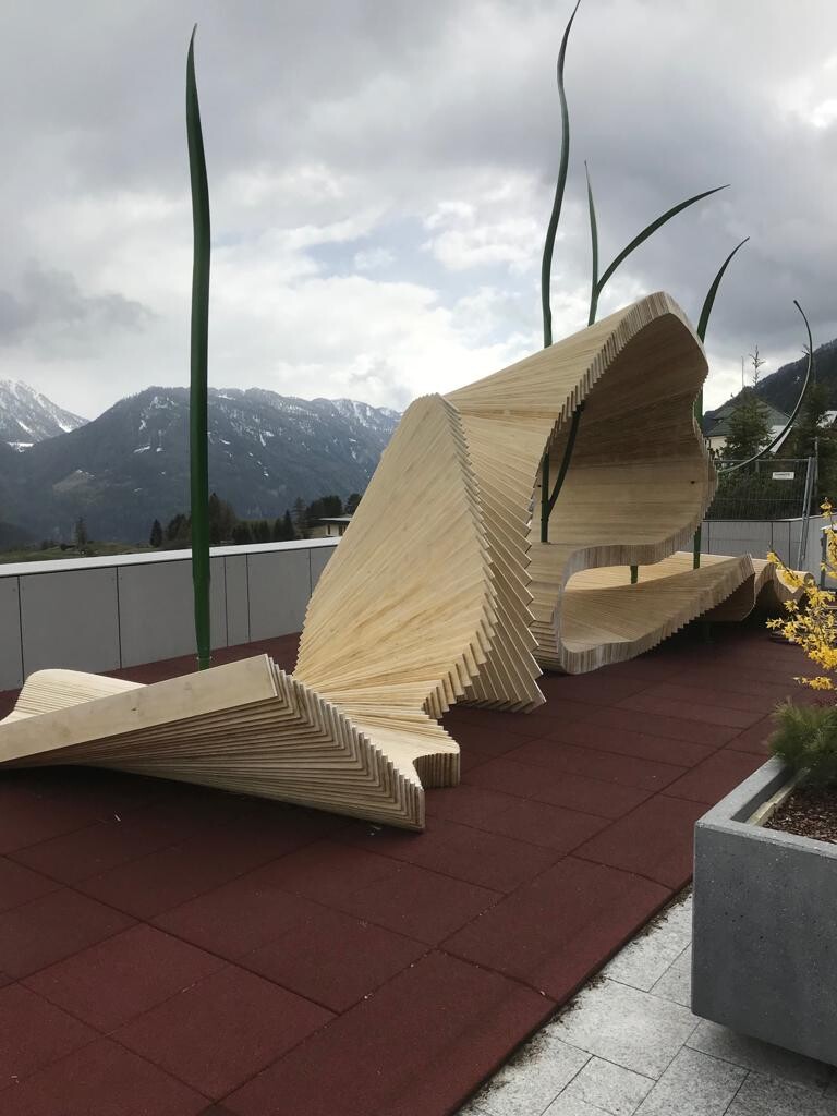 Alpensilhouette aus Accoya im Inntal