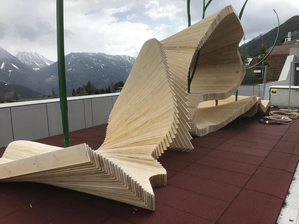 Alpensilhouette aus Accoya im Inntal