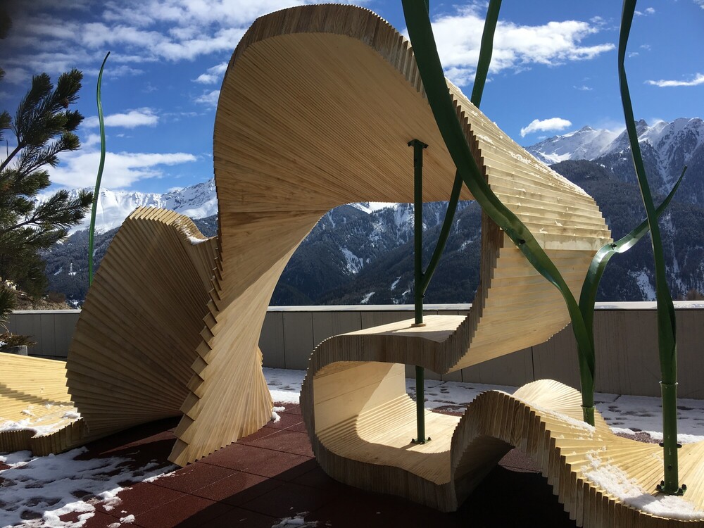 Alpensilhouette aus Accoya im Inntal