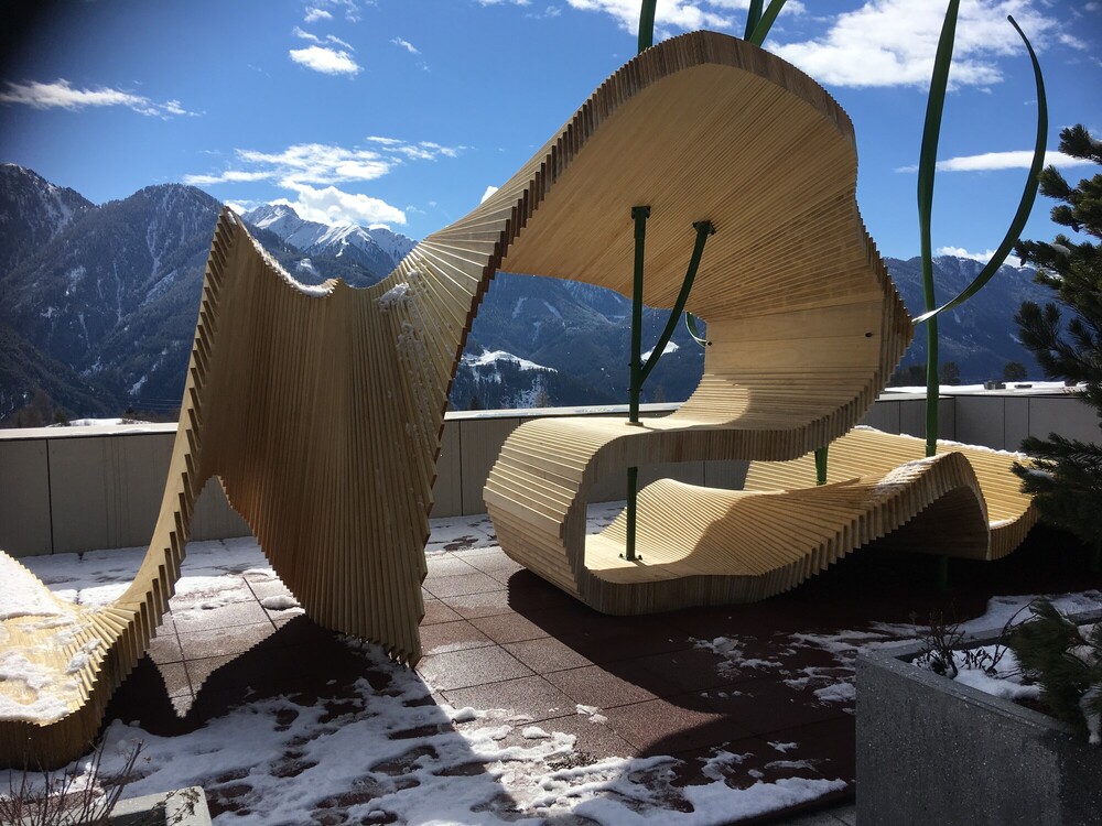 Alpensilhouette aus Accoya im Inntal