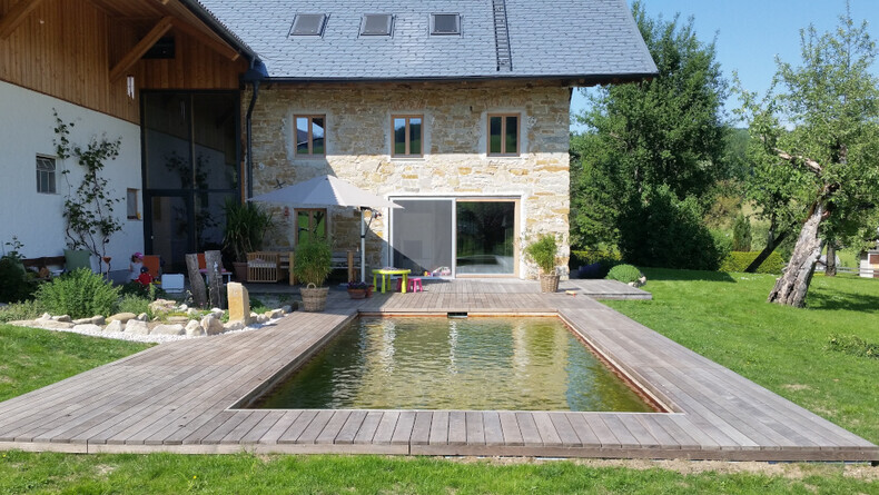 Thermo Esche Poolumrandung