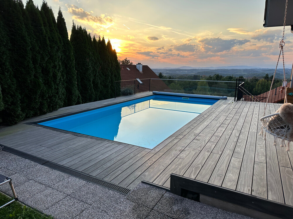 Terrasse  und Poolumrandung Accoya Grey